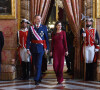 Le roi Felipe VI et la reine Letizia d'Espagne assistent à la célébration de l'Épiphanie (Pascua Militar) au Palais Royal de Madrid, Espagne, le 6 janvier 2023.