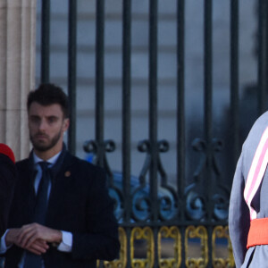 Le roi Felipe VI et la reine Letizia d'Espagne assistent à la célébration de l'Épiphanie (Pascua Militar) au Palais Royal de Madrid, Espagne, le 6 janvier 2023. 