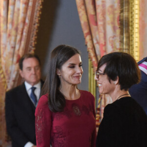 Le roi Felipe VI et la reine Letizia d'Espagne assistent à la célébration de l'Épiphanie (Pascua Militar) au Palais Royal de Madrid, Espagne, le 6 janvier 2023. 