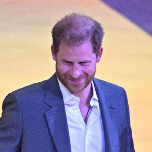 Le prince Harry et Meghan Markle lors de la cérémonie d'ouverture des Invictus Games 2020 à La Haye, le 16 avril 2022. 