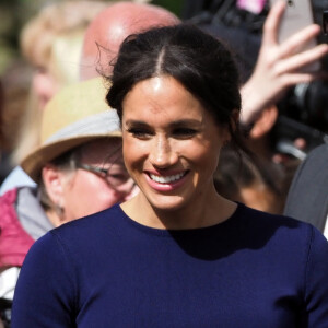 Meghan Markle, duchesse de Sussex (enceinte) lors d'un bain de foule à Rotorua, Nouvelle Zélande le 31 octobre 2018. 