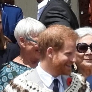 Le prince Harry, duc de Sussex, Meghan Markle, duchesse de Sussex (enceinte) lors d'une visite du site Te Papaiouru Marae à Rotorua, Nouvelle Zélande le 31 octobre 2018. 