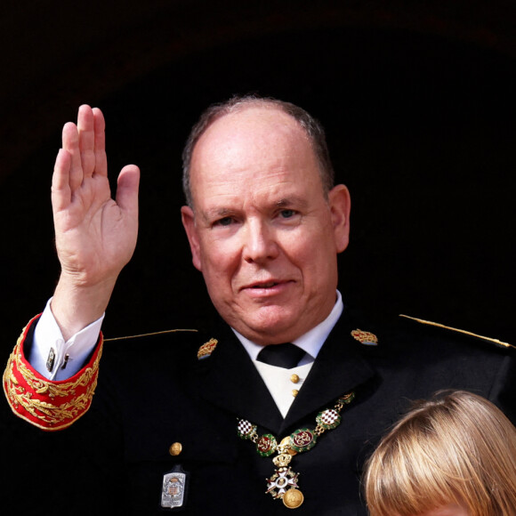 Kaia-Rose Wittstock, Le prince Albert II de Monaco,La princesse Gabriella de Monaco, comtesse de Carladès, lors de la Fête Nationale de la principauté de Monaco, le 19 novembre 2022. © Claudia Albuquerque/Bestimage 