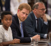 Le prince Harry assiste à une réunion à l'école d'Hygiène et de Médecine tropicale à Londres, le 10 juillet 201, ayant pour thème le combat des questions de santé les plus urgentes dans la monde. 