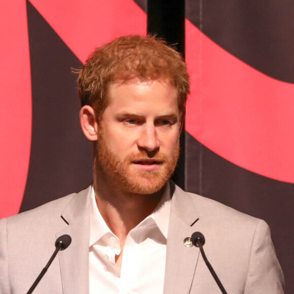 Le prince Harry intervient à la conférence CIMVHR à Toronto le 25 septembre 2017. 