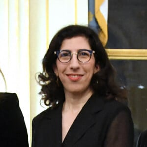 Serge Toubiana, président de Unifrance, Virginie Efira, Rima Abdul Malak, ministre de la Culture, Daniela Elstner, directrice générale de Unifrance, Hervé Michel, vice-président de Unifrance - Virginie Efira reçoit le French Cinema Award lors d'une cérémonie au ministère de La Culture à Paris le 12 janvier 2023. © Giancarlo Gorassini / Bestimage 