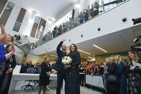 Le prince William, prince de Galles, et Catherine (Kate) Middleton, princesse de Galles, inaugurent officiellement le nouveau Centre hospitalier Royal Liverpool University Hospital à Liverpool, Royaume Uni, le 12 janvier 2023. 