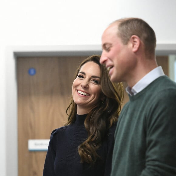 Le prince William, prince de Galles, et Catherine (Kate) Middleton, princesse de Galles, inaugurent officiellement le nouveau Centre hospitalier Royal Liverpool University Hospital à Liverpool, Royaume Uni, le 12 janvier 2023. 