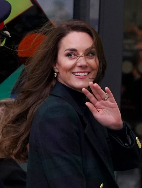 Catherine (Kate) Middleton, princesse de Galles, inaugure officiellement le nouveau Centre hospitalier Royal Liverpool University Hospital à Liverpool, Royaume Uni, le 12 janvier 2023. 