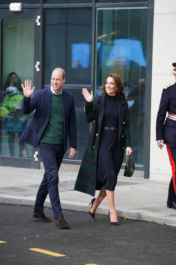 Le prince William, prince de Galles, et Catherine (Kate) Middleton, princesse de Galles, inaugurent officiellement le nouveau Centre hospitalier Royal Liverpool University Hospital à Liverpool, Royaume Uni, le 12 janvier 2023. 