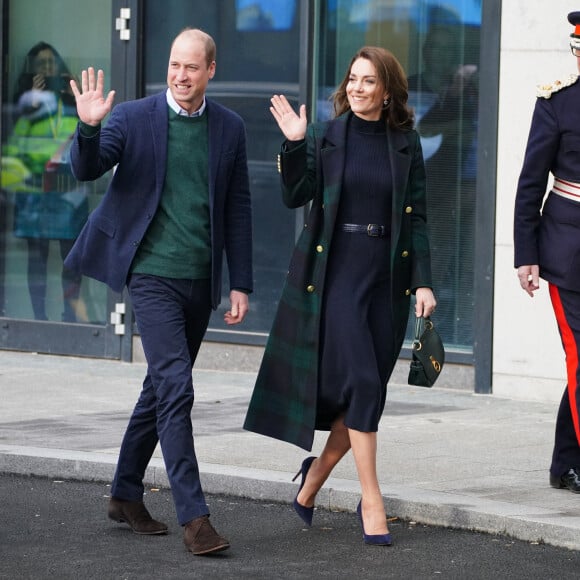 Le prince William, prince de Galles, et Catherine (Kate) Middleton, princesse de Galles, inaugurent officiellement le nouveau Centre hospitalier Royal Liverpool University Hospital à Liverpool, Royaume Uni, le 12 janvier 2023. 