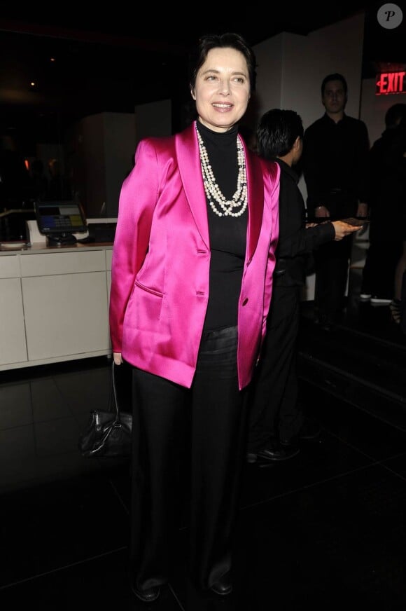 Isabella Rossellini à l'occasion de la soirée donnée à l'Armani Ristorante après la projection de Shutter Island, à New York, le 17 février 2010.