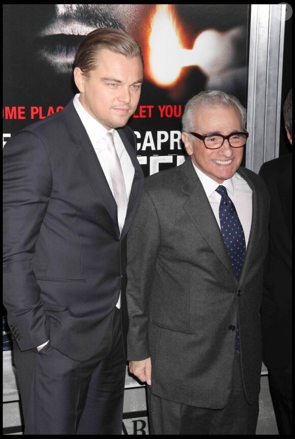 Leonardo DiCaprio et Martin Scorsese à l'occasion de la soirée donnée à l'Armani Ristorante après la projection de Shutter Island, à New York, le 17 février 2010.