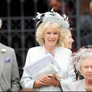 Le prince CHarles, Camilla, le prince Harry et la reine Elizabeth - Mariage de Autumn Kelly et Peter Phillips à Windsor le 17 mai 2008