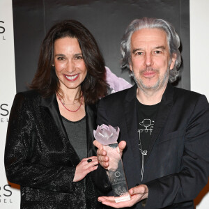 Marie Fugain et Philippe Vandel (Laurier de l'audiovisuel du programme radio 2022 pour son émission "Culture médias") - 27ème cérémonie des Lauriers de l'Audiovisuel au théâtre Marigny à Paris le 21 février 2022. © Coadic Guirec/Bestimage