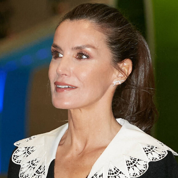 La reine Letizia d'Espagne à leur arrivée à la 43ème édition du salon "International Tourisme Trade Fair" à Madrid.