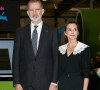 Le roi Felipe VI et la reine Letizia d'Espagne à leur arrivée à la 43ème édition du salon "International Tourisme Trade Fair" à Madrid. Le 18 janvier 2023 