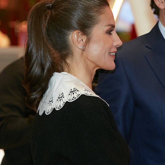 La reine Letizia d'Espagne à leur arrivée à la 43ème édition du salon "International Tourisme Trade Fair" à Madrid. Le 18 janvier 2023 