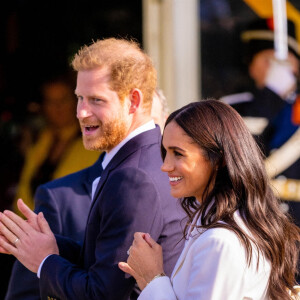 Le prince Harry et Meghan Markle assistent à une réception organisée par la ville de La Haye et le ministère néerlandais de la Défense, au Nations Home, la veille de l'ouverture des Invictus Games 2020 à Zuiderpark, La Haye, le 15 avril 2022. 