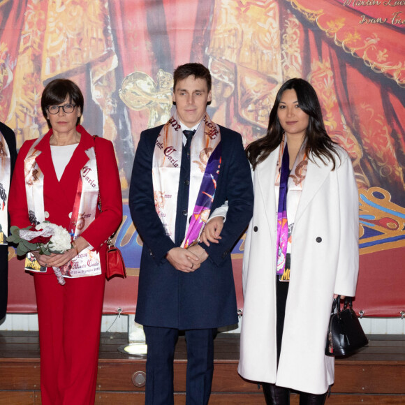 Camille Gottlieb, le prince Albert II de Monaco, la princesse Stéphanie de Monaco, Louis Ducruet et sa femme Marie - Arrivées lors du 45ème Festival International du Cirque de Monte Carlo sous le chapiteau Fontvieille à Monaco. © Olivier Huitel/Pool/Bestimage 