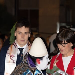 Louis Ducruet, la princesse Stéphanie de Monaco - Arrivées lors du 45ème Festival International du Cirque de Monte Carlo sous le chapiteau Fontvieille à Monaco le 20 janvier 2023. © Olivier Huitel/Pool/Bestimage 