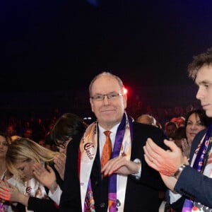 Le prince Albert II de Monaco, Louis Ducruet et sa femme Marie - 45ème Festival International du Cirque de Monte Carlo sous le chapiteau Fontvieille à Monaco le 20 janvier 2023. © Olivier Huitel/Pool/Bestimage 