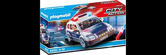 Votre enfant doit se rendre sur les lieux d'un cambriolage avec ce coffret Playmobil City Action voiture de policier avec gyrophare et sirène