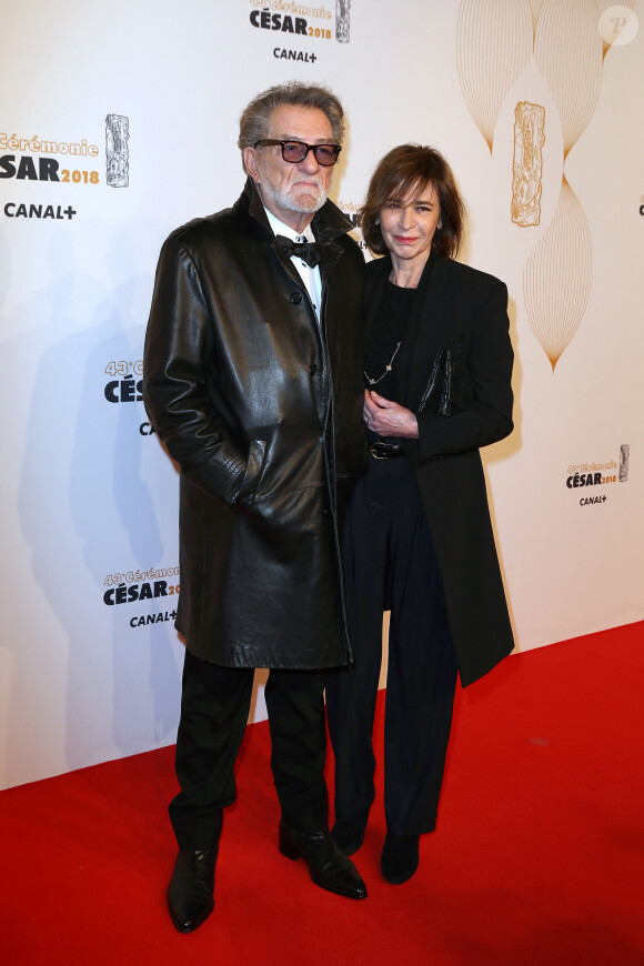 Eddy Mitchell et sa femme Muriel Bailleul lors de la 43ème cérémonie des Cesar à la salle Pleyel à Paris. © Dominique Jacovides - Olivier Borde / Bestimage