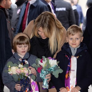 Le prince Jacques de Monaco et la princesse Gabriella de Monaco et Camille Gottlieb - 3ème jour du 45ème Festival International du Cirque de Monte Carlo sous le chapiteau Fontvieille à Monaco le 22 janvier 2023. © Olivier Huitel/pool/Bestimage 