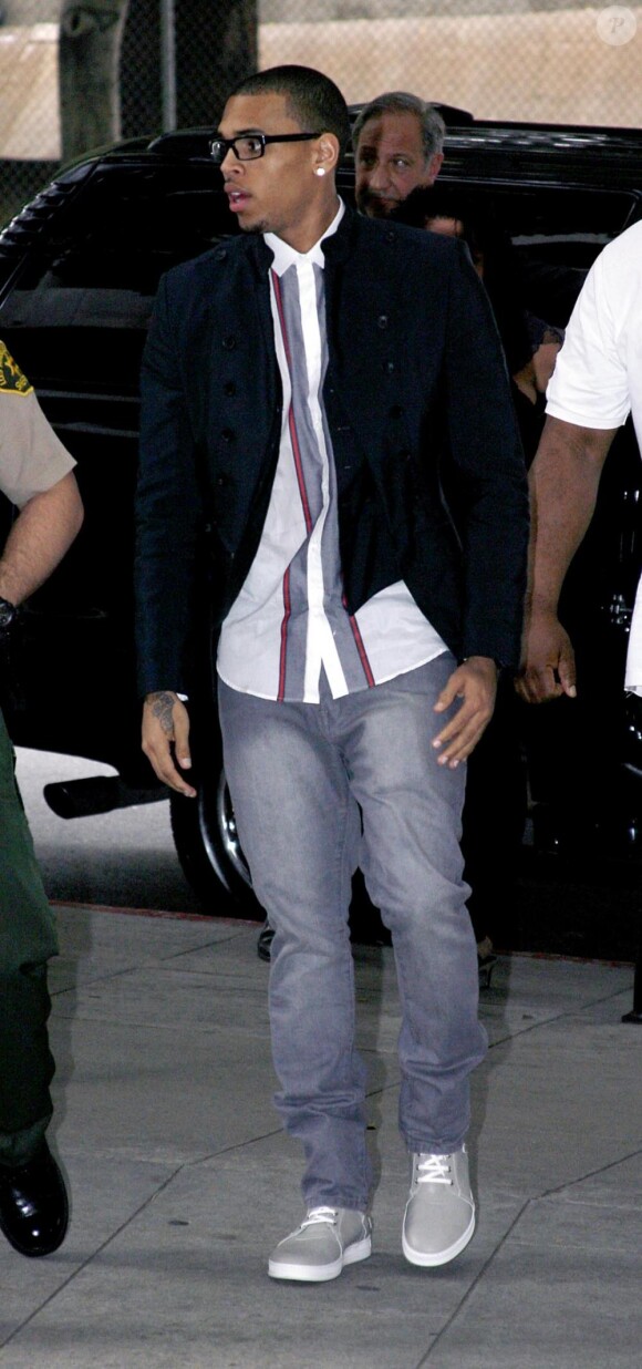 Chris Brown à son arrivée à la Cour de Los Angeles