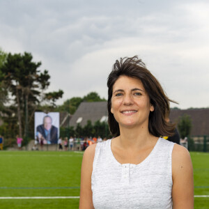 Exclusif - Estelle Denis lors du match caritatif entre le Variétés Club de France et une sélection du FC Coubron au profit de l'association Envoludia lors de l'inauguration du complexe Thierry Roland à Courbon, Seine-Saint-Denis, France, le 30 juin 2019. © Pierre Perusseau/Bestimage 