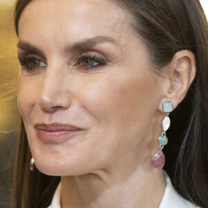 Le roi Felipe VI et la reine Letizia, lors de la réception du corps diplomatique accrédité en Espagne, au Palais Royal à Madrid, le 25 janvier 2023.