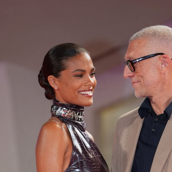 Tina Kunakey et son mari Vincent Cassel à la projection du film "Athena" lors de la 79ème édition du festival international du film de Venise (La Mostra), Italie, le 2 septembre 2022. © MPP/Bestimage 