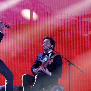 Exclusif - Mika et Vianney - Enregistrement de l'émission "Le gala des Pièces Jaunes, le concert événement" au Zenith de Paris, diffusée le 28 janvier sur France 2. Le 25 janvier 2023 © Dominique Jacovides / Bestimage 