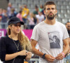 Shakira et son compagnon Gerard Pique assistent au quart de finale de la coupe du monde de basket entre la Slovénie et les États-Unis à Barcelone en Espagne.