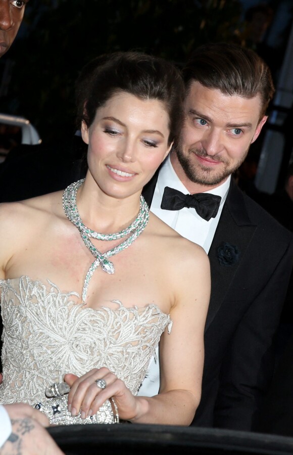 Jessica Biel et Justin Timberlake - Descente des marches du film "Inside Llewyn Davis" lors du 66eme festival du film de Cannes
