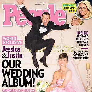 Photo du mariage de Jessica Biel et Justin Timberlake en 2012 dans le magazine People