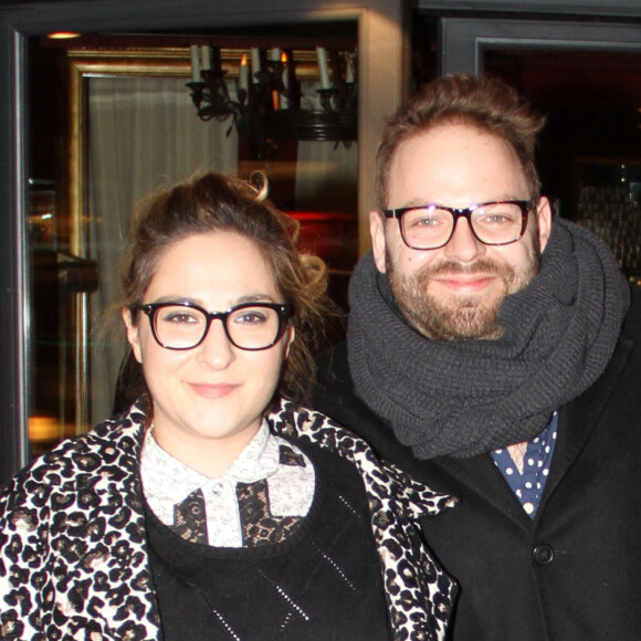 Exclusif - Marilou Berry et Arnaud Schneider - Marilou Berry et son compagnon Arnaud Schneider dînent au Fouquet's et passent la soirée au Queen à Paris le 4 mars 2015.