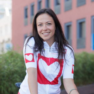 Exclusif - Dounia Coesens - Etape du coeur de l'association "Mécénat Chirurgie Cardiaque" (MCC) à l'Hôtel Ibis Centre lors du tour de France, St Etienne, le 14 juillet 2022. © Christophe Clovis / Bestimage