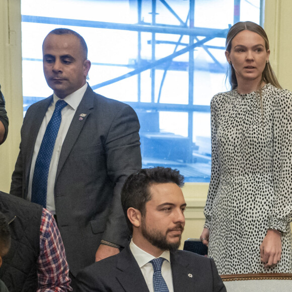 Kevin McCarthy rencontre le roi Abdallah II de Jordanie avec sa femme Rania et leur fils Hussein. Washington DC, 31 janvier 2023 / Photo by Ken Cedeno/UPI/ABACAPRESS.COM