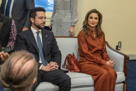 Kevin McCarthy rencontre le roi Abdallah II de Jordanie avec sa femme Rania et leur fils Hussein. Washington DC, 31 janvier 2023 / Photo by Ken Cedeno/UPI/ABACAPRESS.COM