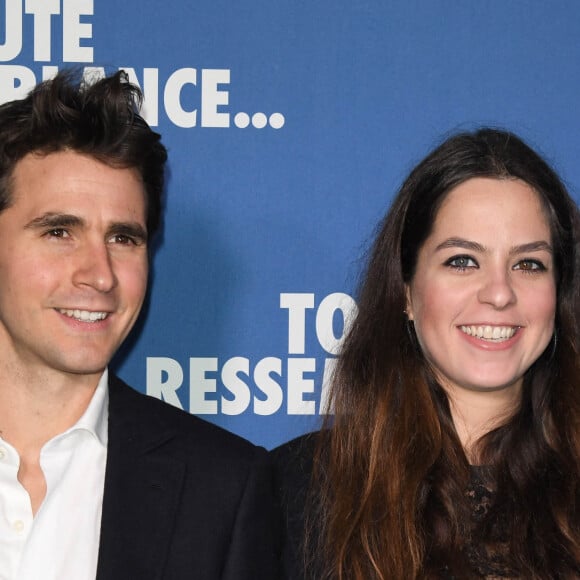 Anouchka Delon (enceinte) et son compagnon Julien Dereims - Avant-première du film "Toute ressemblance..." au cinéma UGC Ciné Cité Les Halles à Paris, le 25 novembre 2019. © Coadic Guirec/Bestimage 