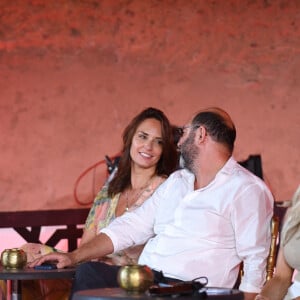 Exclusif - Kad Merad et sa compagne Julia Vignali lors de la soirée du grand gala du "Marrakech du Rire 2022" pour la 10ème édition au palais El Badiî à Marrakech, Maroc, le 18 juin 2022. © Rachid Bellak/Bestimage 
