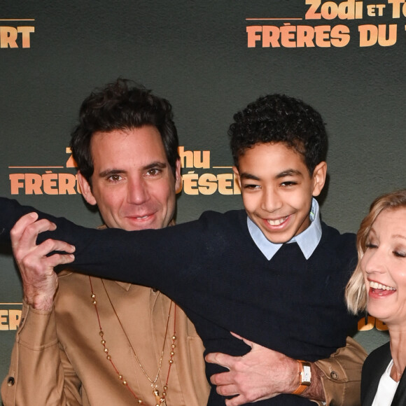 Mika, Yassir Drief et Alexandra Lamy à l'avant-première du film "Zodi et Téhu, frères du désert" au cinéma UGC Normandie à Paris, France, le 29 janvier 2023. Le film sera en salle le 8 février 2023. © Coadic Guirec/Bestimage 
