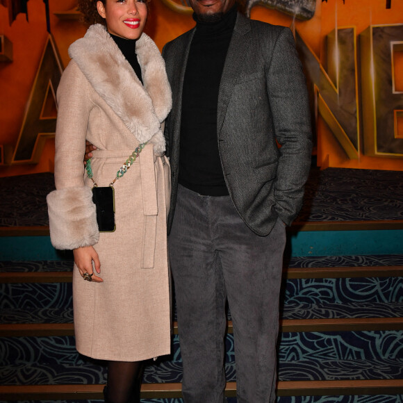 Exclusif - Harry Roselmack et sa compagne Jade Chantelle à la générale de la comédie musicale "Al Capone" aux Folies Bergère à Paris le 9 février 2023. © Veeren / B. Rindoff / Bestimage 
