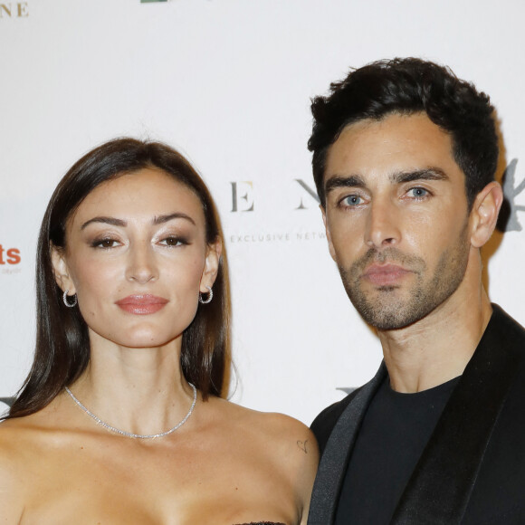 Rachel Legrain-Trapani (Miss France 2007) et son compagnon Valentin Léonard - Photocall de la 10ème édition du "Global Gift Gala 2021" à l'hôtel Four Seasons Hotel George V à Paris le 30 octobre 2021. © Marc Ausset Lacroix/Bestimage 