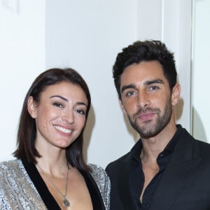 Exclusif - Rachel Legrain-Trapani (Miss France 2007) et son compagnon Valentin Leonard lors de la soirée "La Canadienne X Nobis" pour le lancement de la nouvelle collection Nobis dans leur nouvelle boutique au 39 rue du Four à Paris , le 13 novembre 2019. © Pierre Perusseau / Bestimage 