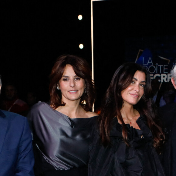 Exclusif - Salvatore Adamo, Faustine Bollaert, Jenifer Bartoli, Michel Boujenah - Backstage de l'enregistrement de l'émission "La boîte à secrets 15", au Studio 128 à Saint Denis, présentée par F.Bollaert et diffusée le 17 février 2023 sur France 3 © Christophe Clovis / Bestimage