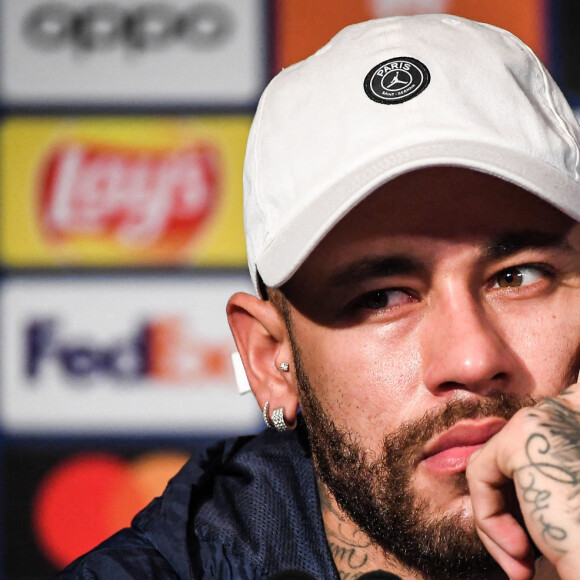 Neymar Jr. en conférence de presse au Parc Des Princes à Paris, le 13 février 2023. © Matthieu Mirville/Zuma Press/Bestimage