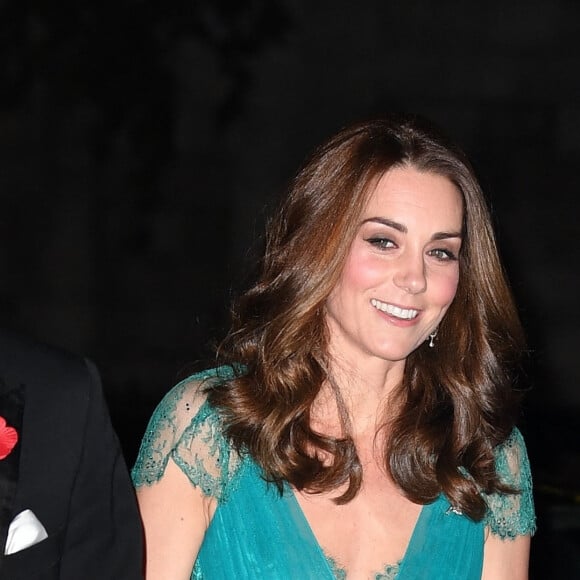 Le prince William, duc de Cambridge, Catherine Kate Middleton, duchesse de Cambridge arrivant à la remise des prix "Tusk Conservation Awards" à la Maison des banquets à Londres le 8 novembre 2018. 